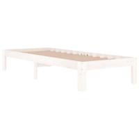 Bedframe massief hout wit 75x190 cm - thumbnail