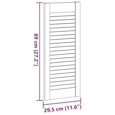 Kastdeuren met lamellen 2 st 69x29,5 cm massief grenenhout