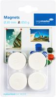 Magneet legamaster 30mm 850gr wit 4 stuks - thumbnail