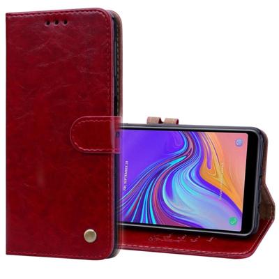 Business stijl olie Wax textuur horizontale Flip lederen case voor Galaxy A7 (2018) met houder & kaartsleuven & portemonnee (rood) Business stijl olie Wax textuur horizontale Flip lederen case voor Galaxy A7 (2018) met houder & kaartsleuven & portemonnee (rood)