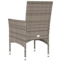 Tuinstoelen 2 st met kussens poly rattan grijs - thumbnail