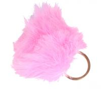 LG Imports sleutelhanger Fluffy meisjes 8 cm textiel oudroze - thumbnail