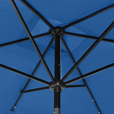 VidaXL Parasol met led&apos;s en stalen paal 2x3 m azuurblauw