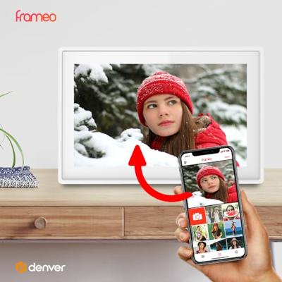 Denver PFF 1021 Digitale WiFi-fotolijst 25.7 cm 10.1 inch Energielabel: C (A - G) 1280 x 800 Pixel 16 GB Wit