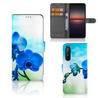 Sony Xperia 1 II Hoesje Orchidee Blauw - Cadeau voor je Moeder - thumbnail
