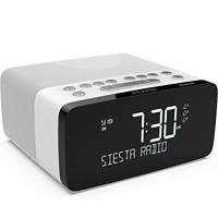 Pure Siesta Charge Bluetooth wekker digitaal met oplaadpad DAB/DAB+ digitale en FM-wekker, Bluetooth, USB, draadloos mobiele telefoonlaadstation, 40 zenderopslagplaatsen, AUX, USB, wit - thumbnail