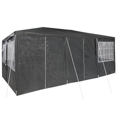 Partytent met 10 zijwanden grijs 6x4 m PE
