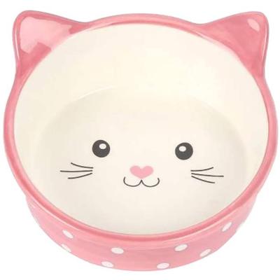 Happy Pet voerbak kat polka roze / creme