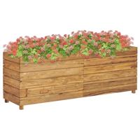 VidaXL Plantenbak verhoogd 150x40x55 cm gerecycled teakhout en staal - thumbnail