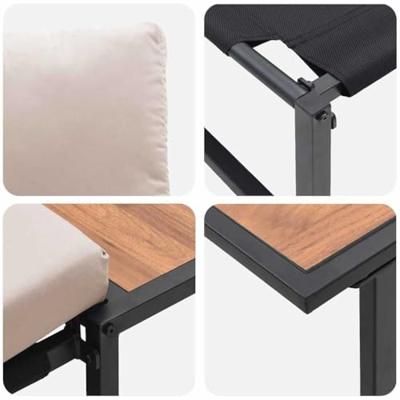 Tuinbankenset 2 pcs Taupe Staal