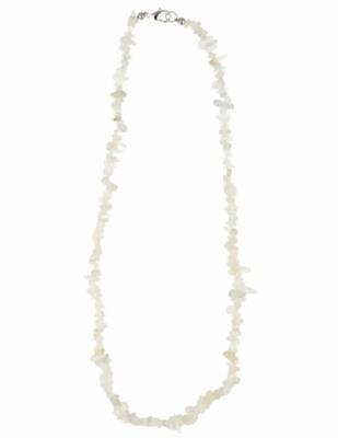 Witte Maansteen Splitketting Smal Zilverkleurige Sluiting Witte Maansteen Splitketting Smal Zilverkleurige Sluiting