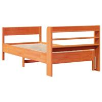 Bedframe zonder matras massief grenenhout wasbruin 75x190 cm - thumbnail