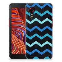 Samsung Galaxy Xcover 5 | TPU bumper | Zigzag Blauw - thumbnail