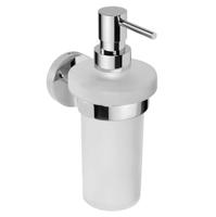 Zeepdispenser Sapho X-Round Hangend 230 ML Chroom / Melkglas Sapho - thumbnail