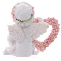 Cherubijn Roze Rozen Hart - thumbnail