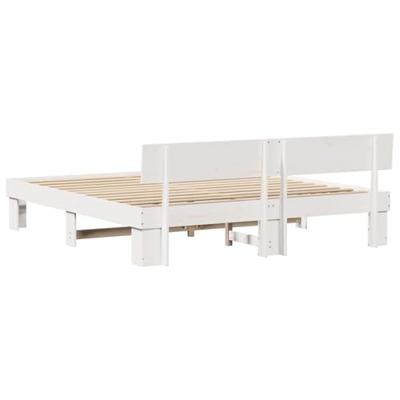 Bedframe met hoofdeinde Wit 180 x 200 cm Massief grenenhout Bedframe met hoofdeinde Wit 180 x 200 cm Massief grenenhout