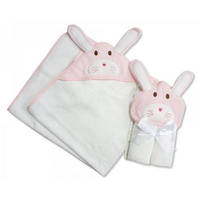 Nursery Time Badcape Konijn 75 X 75 Cm Katoen Wit/roze Nursery Time Badcape Konijn 75 X 75 Cm Katoen Wit/roze