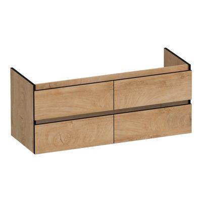 Brauer Joy Edge - Onderkast - 120 cm - met 4 Softclose Lades Greeploos en 2 Sifon Uitsparingen - Forest Tan