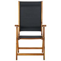 Tuinstoelen inklapbaar 6 st massief acaciahout en textileen - thumbnail