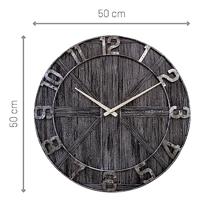 NeXtime NE-3276ZW Wandklok York 50 cm Zwart/Hout/Metaal - thumbnail