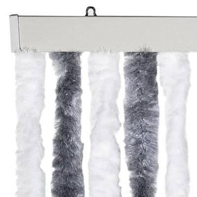 VidaXL Vliegengordijn 56x185 cm chenille grijs en wit VidaXL Vliegengordijn 56x185 cm chenille grijs en wit