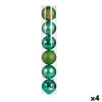 Set kerstballen 6 Onderdelen Groen Plastic 15 x 16 x 15 cm (4 Stuks) - thumbnail