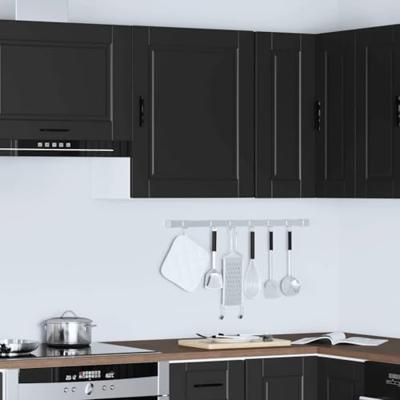 Keukenwandkast Porto bewerkt hout zwart Keukenwandkast Porto bewerkt hout zwart