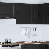 Keukenwandkast Porto bewerkt hout zwart - thumbnail