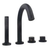 Wiesbaden Caral 4-gats badrandthermostaat afbouwset mat zwart - thumbnail