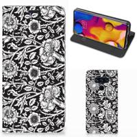 LG V40 Thinq Smart Cover Black Flowers - thumbnail