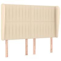 Boxspring met matras stof crèmekleurig 140x200 cm - thumbnail