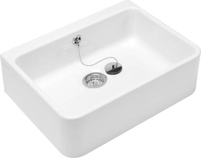 Villeroy & Boch O'novo gootsteen met overloop 59.5x50x20cm - ceramic+ wit 632200r1