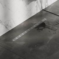 Brauer Douchegoot Small met Standaard Rooster en Flens - 80 cm - Rvs Geborsteld - thumbnail
