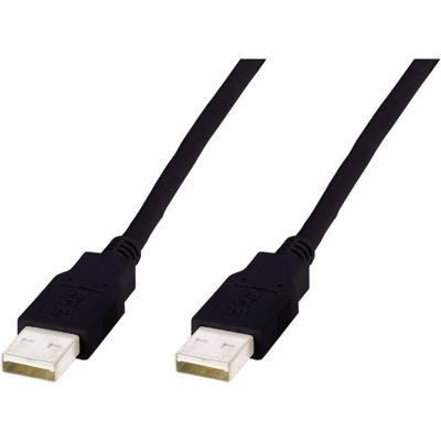 Digitus AK-300100-030-S USB-kabel USB 2.0 USB-A stekker, USB-A stekker 3.00 m Zwart