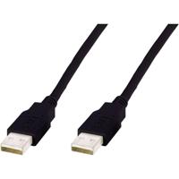 Digitus AK-300100-030-S USB-kabel USB 2.0 USB-A stekker, USB-A stekker 3.00 m Zwart - thumbnail