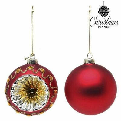 Kerstballen 8 cm (2 uds) Kristal Rood