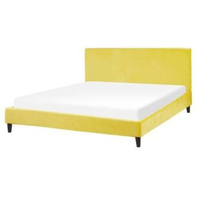 Beliani - FITOU - Tweepersoonsbed - Geel - 160 x 200 cm - Fluweel