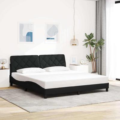 Bedframe zonder matras stof zwart 200x200 cm
