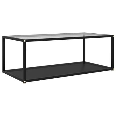 VidaXL Salontafel 100x50x35 cm gehard glas transparant en zwart