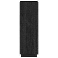 Boekenkast/kamerscherm 40x35x103 cm massief grenenhout zwart - thumbnail