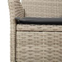 3-delige Tuinset met kussens poly rattan en glas grijs - thumbnail