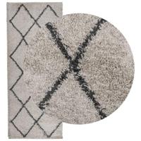 VidaXL Vloerkleed pamplona shaggy hoogpolig 80x200 cm beige antraciet - thumbnail