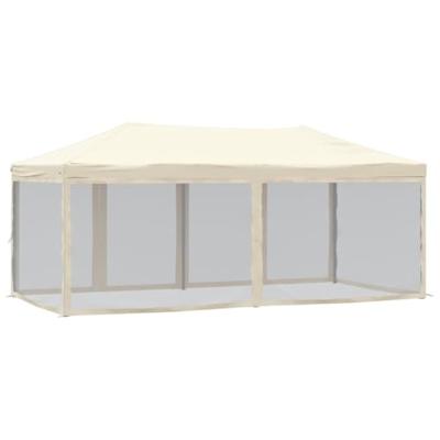 VidaXL Partytent inklapbaar met zijwanden 3x6 m crèmekleurig