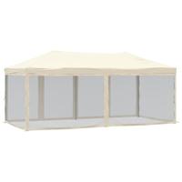 VidaXL Partytent inklapbaar met zijwanden 3x6 m crèmekleurig - thumbnail