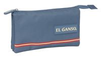 Pennenetui met 3 vakken El Ganso Blauw 22 x 12 x 3 cm - thumbnail
