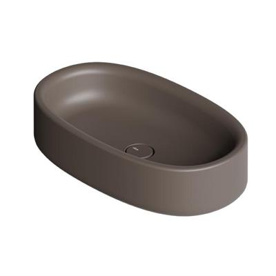 Waskom Salenzi Idilla 60 cm Ovaal Mat Bruin (incl. plug) Waskom Salenzi Idilla 60 cm Ovaal Mat Bruin (incl. plug)