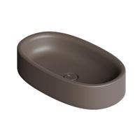 Waskom Salenzi Idilla 60 cm Ovaal Mat Bruin (incl. plug) - thumbnail