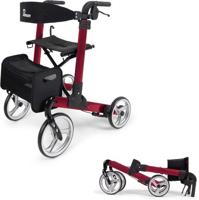 Parvum Luxo Rollator Medium- Luxe dubbel opvouwbare rollator (6,9kg)-Red - thumbnail