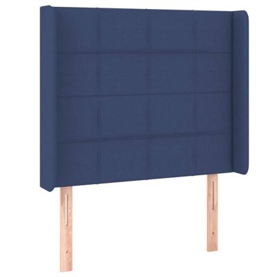 Hoofdbord met randen 83x16x118/128 cm stof blauw