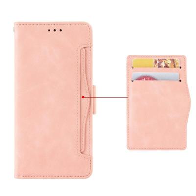 Portemonnee stijl huid voelen kalf patroon lederen draagtas voor Samsung Galaxy Note10 +/Note10 + 5G met aparte kaartsleuf (roze)